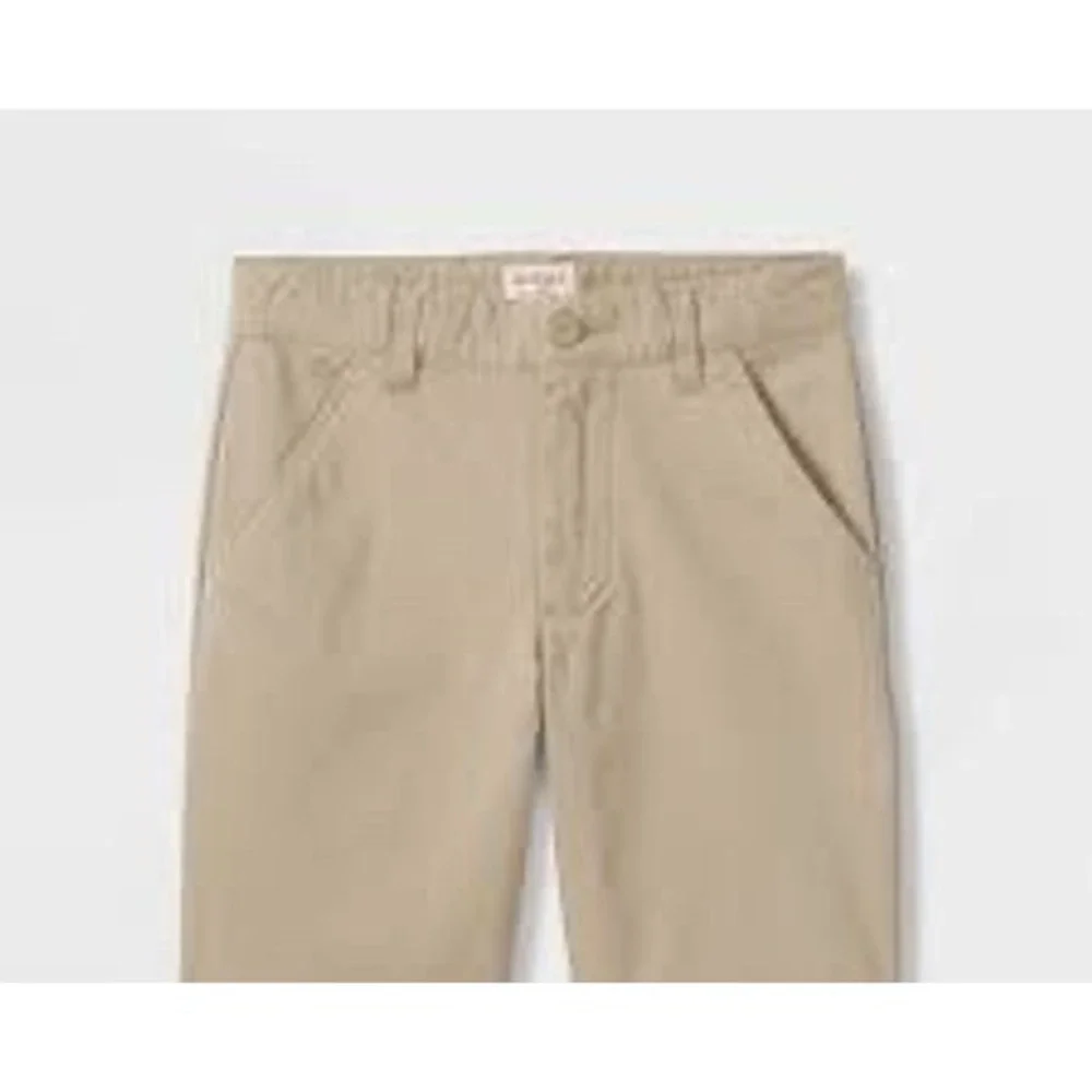 Cat & Jack Boys Khaki School Uniform Shorts Stretch Adjustable Waist Tan Size 10